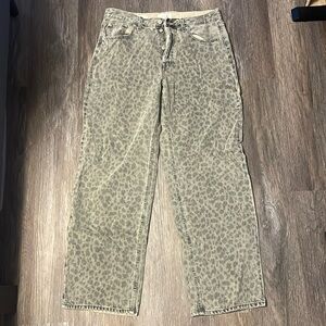 Leopard print jeans. Size women’s 10. Worn 1 time. 90s baggy